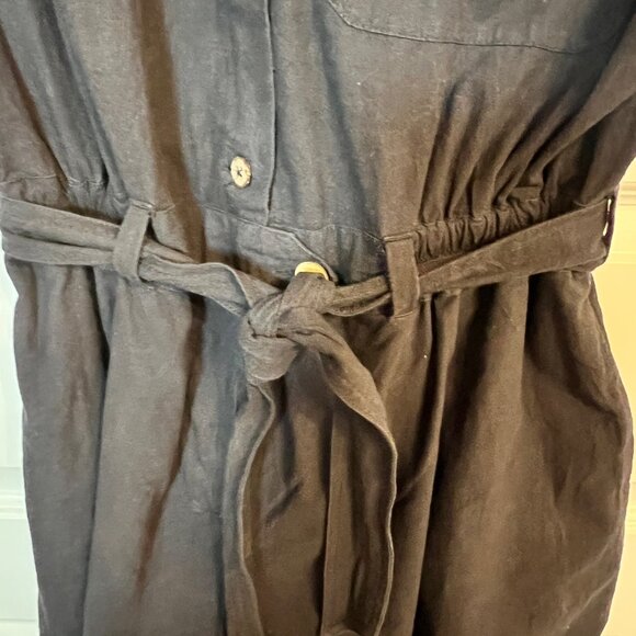 Free People Black Short Sleeve Button Front Romper Sz Small - Picture 6 of 10